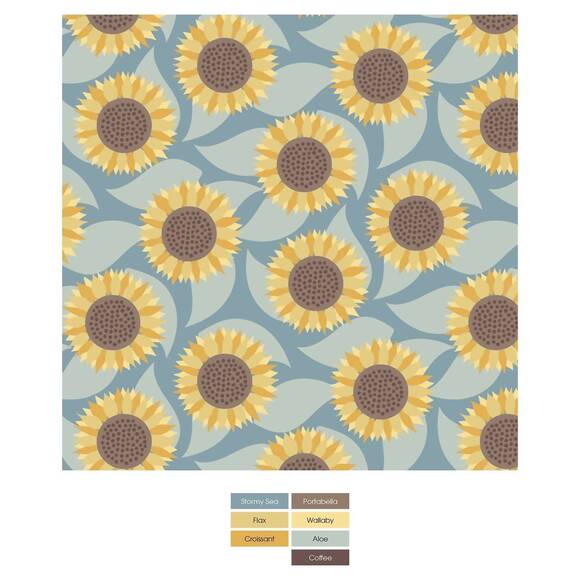 NEW KICKEE girl's long sleeve twirl dress with pockets in stormy sea sunflower - Picture 2 of 2